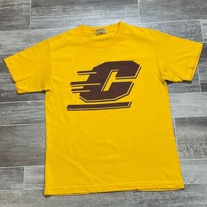 Vintage Central Michigan University T Shirt Yellow/Gold